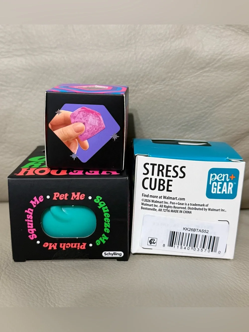 NeeDoh Aqua Blue Funky Pup Teenie Groovy Jewel Pen & Gear Stress Cube Squishy